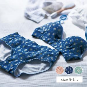 ブラジャー ブラ ショーツ 下着 アンダーウェア インナーウェア 綿混 伸縮 ノンワイヤー セット ミニラボ minilabo S M L LL おしゃれ