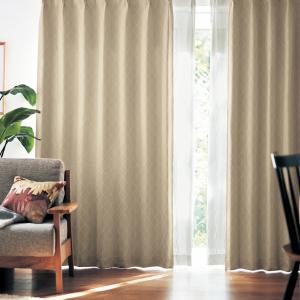 ベルメゾン（BELLE MAISON） カーテン 遮光 形状記憶 ドット デザイン