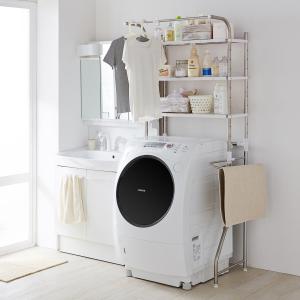 バスマットも収納できる！ステンレスランドリーラック