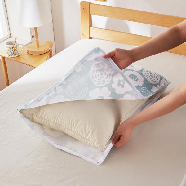 枕カバー カバー 寝具 Ｌ字ファスナー ツイルプリント 約43×63cm用 おしゃれ
