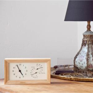 レムノス 置き掛け可能！木製の置き時計＆温時計＆湿度計「ＦＲＡＭＥ」
