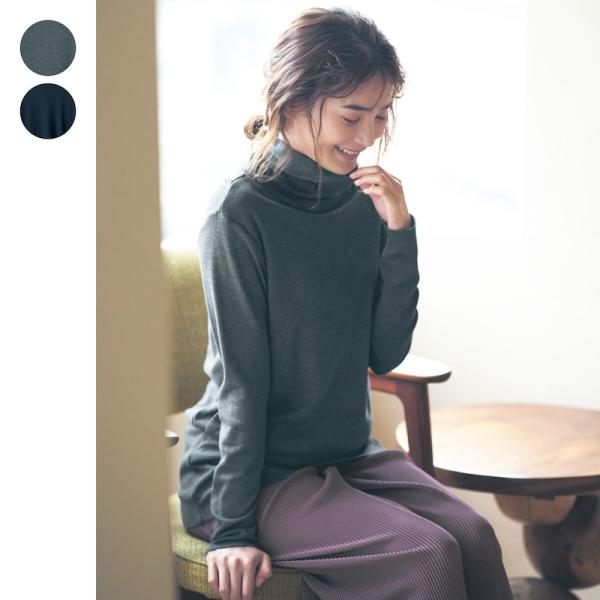 タートル トップス ハイネック マタニティ レディース なめらか 保湿素材 産後授乳 起毛 瞬間授乳...