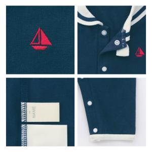 ロンパース 前開き ベビー服 セーラー襟 ヨッ...の詳細画像4