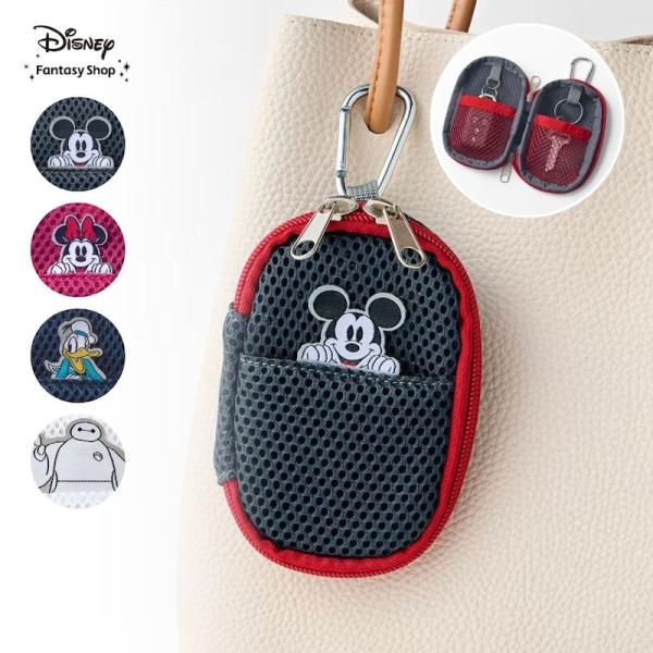 キーケース カギ収納 カギ スマートキー 雑貨 ファッション雑貨 メッシュ素材 Disney キャラ...