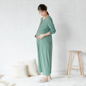 マタニティ パジャマ ワンピース 長袖 妊婦 ...の詳細画像1