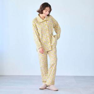 パジャマ レディース ルームウェア 寝巻 部屋着 ナイトウェア ワンマイルウェア 長袖 ダブルガーゼ リラックス スタンドカラー 柄 おしゃれ ミニラボ