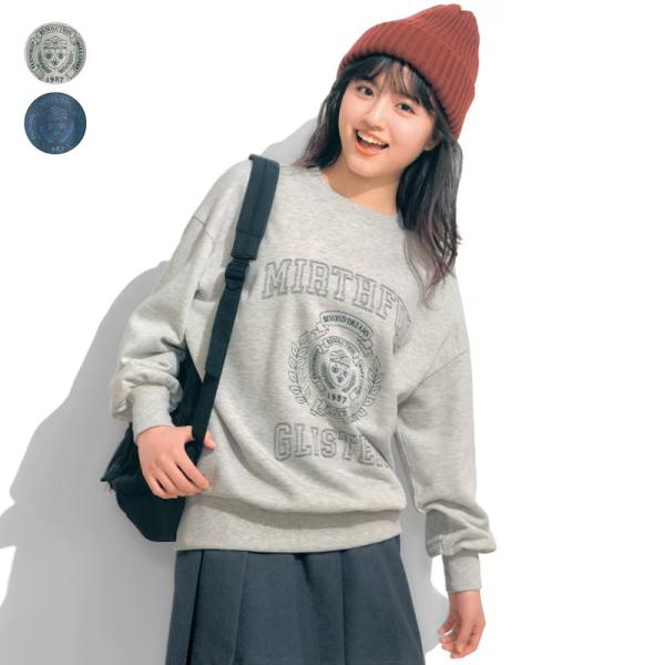パペルラピス カレッジ刺繍裏起毛スウェットオーバーサイズプルオーバー J-XXS（135〜145） ...
