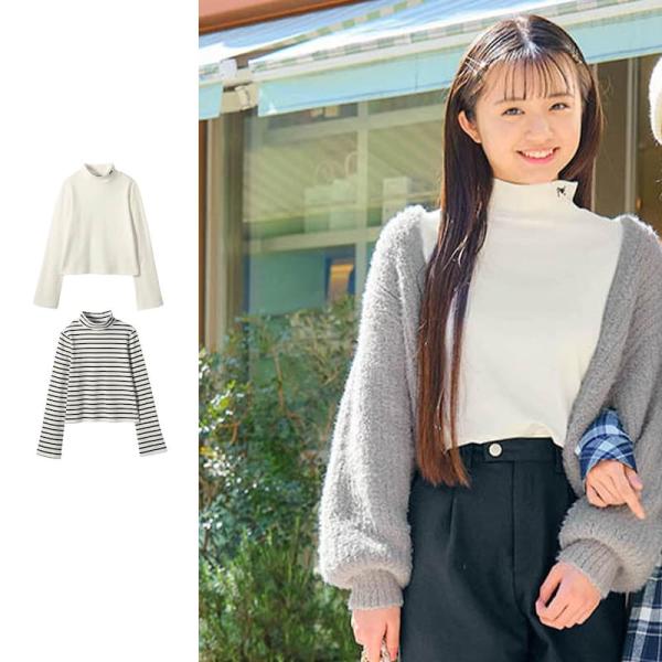 パペルラピス 袖フレア綿素材微起毛タートルプルオーバー J-XXS（135〜145） J-XS（14...