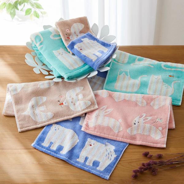 タオル フェイスタオル ハンドタオル ファッション雑貨 洗面所 タオル 動物テイスト シンプル おし...