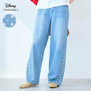 パンツ デニムパンツ レディース ボトムス レディースデニムパンツ レディースボトムス ディズニー Disney キャラクター サイド切り替えデザイン おしゃれ