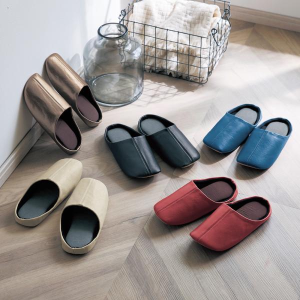 スリッパ ルームシューズ 室内履き 室内シューズ 合皮素材 ユニセックス 来客用 家族用 洗える す...