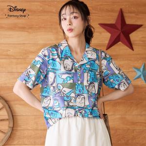 シャツ ユニセックス トップス レディース メンズ 半袖 ディズニー トイ・ストーリー バズ・ライトイヤー Disney キャラクター 総柄 おしゃれ