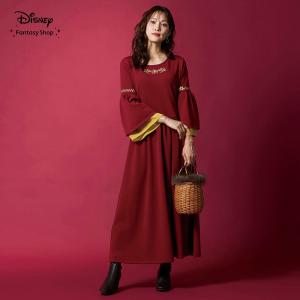 ワンピース レディース 長袖 袖フレア カットソー レディースワンピース ディズニー Disney 塔の上のラプンツェル ゴーテル ロングワンピース おしゃれ