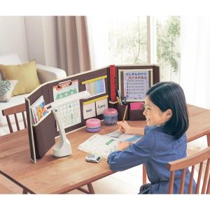 学習机 キッズ収納 どこでも自習室 ブラウン 自主学習 自宅学習 宿題 リビング学習 お片づけ テレワーク 在宅