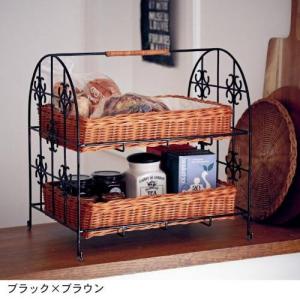ラタン卓上ラック