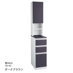 キッチン隙間ラック（幅１５／２０／２５／３０ｃｍ）　「ダークブラウン」