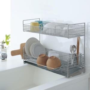 ステンレス製スリム2段水切り 「幅約57cm」