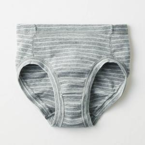 ショーツ 2枚セット 下着 インナー レディース 肌着 綿100％ くいこみにくい 杢グレー系ボーダー S M L LL 3L