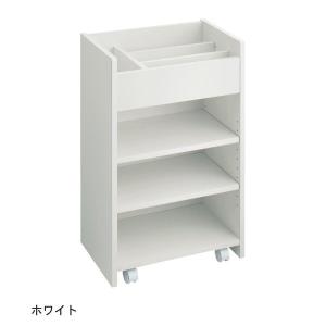 さっと隠せるダイニング学習ワゴン　カラー　「ホワイト」