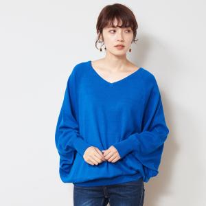 ニット セーター レディース ｖネックゆったり綿混ニット ロイヤルブルー ベルメゾン Paypayモール店 通販 Paypayモール