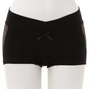 マタニティ 下着 インナー マタニティクロスボクサーショーツ　「ブラック」