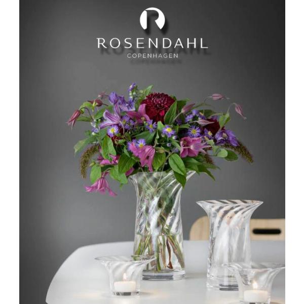 花瓶  ガラス フィリグランオプティカル 16cm フラワーベース おしゃれ  北欧 ローゼンダール...