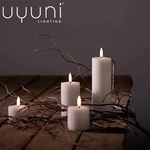 Uyuni Lighting LED メルテッドピラーキャンドル ホワイト W5×7.5cm ul-...