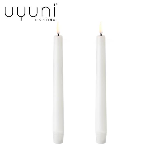 Uyuni Lighting LED テーパーキャンドル ホワイト 2個パック W2.3xH20.5...