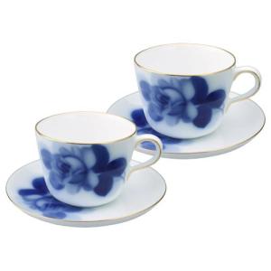 大倉陶園 OKURA ブルーローズ（8211） モーニングカップ＆ソーサー 2客  