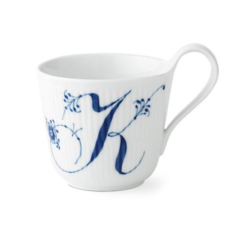 ロイヤル コペンハーゲン　ブルーフルーテッド プレイン　アルファベット マグ K / マグカップ　お...