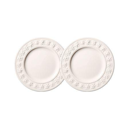 ウェッジウッド  クイーンズウエア　フェスティビティ アイボリー　27cmプレート　ペアギフトセット