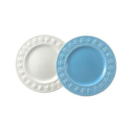 ウェッジウッド 　クイーンズウエア　フェスティビティ　21cmプレート　ペアギフトセット(アイボリー...