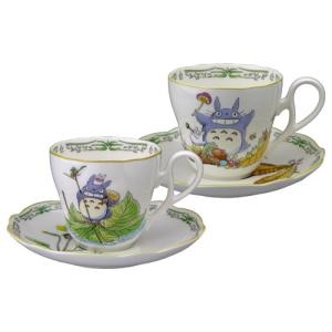 ノリタケ・ボーンチャイナ　となりのトトロ　ティー・コーヒー碗皿(カップ＆ソーサー)　ペアセット（TP97889/4924-38）