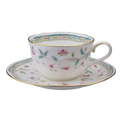 ノリタケボーンチャイナ　花更紗　ティー・コーヒー碗皿(カップ＆ソーサー)