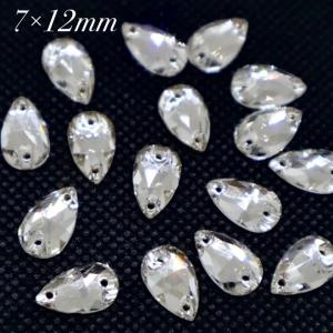 A5ランク　クリスタル・crystal　雫型　小サイズ　 16粒・7×12ミリ　ガラスビジュー　高輝度ビジュー　ソーオンビジュー　縫い付けビジュー
