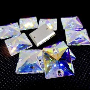 A5ランク・crystalAB・スクエア 衣装パーツ/16ミリ　　ガラスビジュー　ガラスストーン　高輝度ビジュー　ソーオン　ソーオンビジュー　縫い付けビジュー