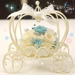 プリザーブドフラワー ギフト かぼちゃの馬車 シュシュ　 結婚祝い 退職祝い 誕生日祝い 開店祝い 新築祝い 電報 プリザ 送料無料 あすつく