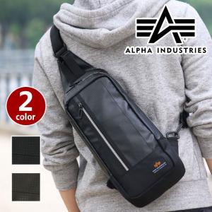 ウエストバッグ ボディバッグ ALPHA INDUSTRIES アルファ インダストリーズ ボディーバッグ カーボン レザー ワンショルダー ブランド 送料無料