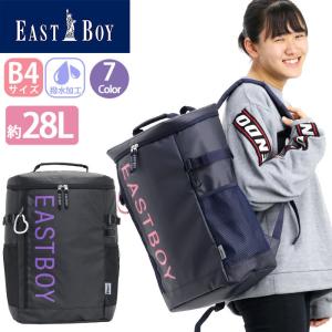 リュック EAST BOY イーストボーイ リュックサック 28L スクエア BOX 撥水 A4 B4 通学 通勤 女子 女の子 ボックス バックパック デイパック サイドポケット｜bellezza