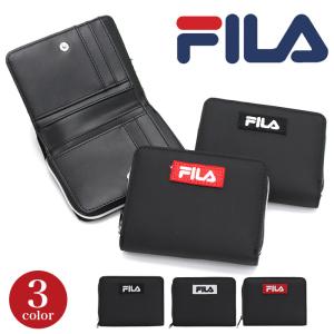 二つ折 財布 フィラ FILA 札入れ 刺繍 BOX 折財布 ラウンドファスナー ラウンド財布 ラウンドウォレット メンズ｜bellezza