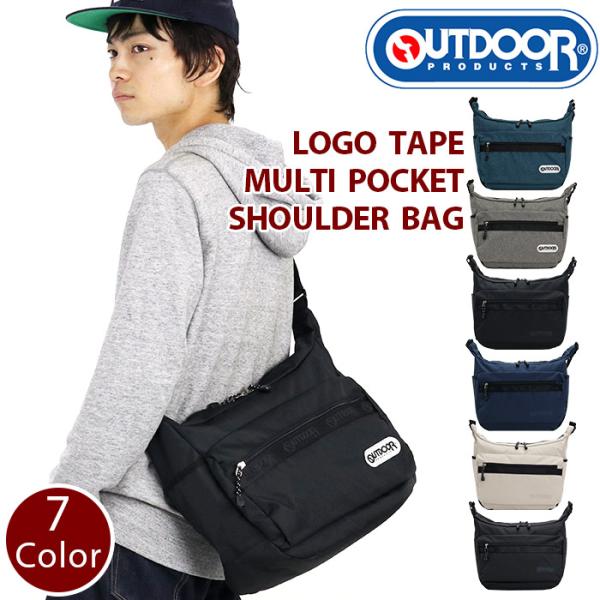 OUTDOOR PRODUCTS ショルダーバッグ アウトドアプロダクツ ロゴテープ マルチポケット...