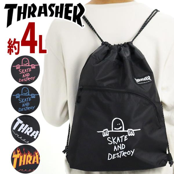 THRASHER スラッシャー ナップサック メンズ レディース スポーツバッグ 巾着リュック B4...