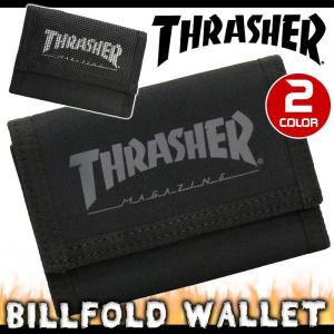 三つ折り 財布 スラッシャー THRASHER メンズ レディース 軽量 ウォレット 小銭入れ有り 折りたたみ 三つ折り財布 送料無料 おしゃれ｜bellezza