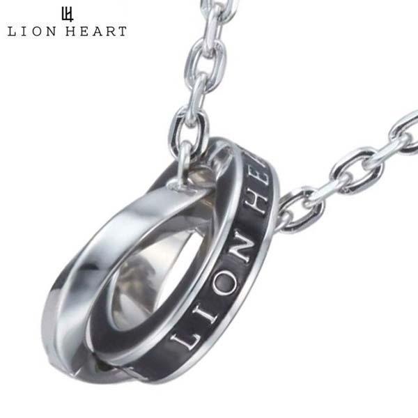 ライオンハート LION HEART LH-1  ロゴダブルリングネックレス（シルバー × ブラック...
