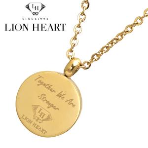 ライオンハート  ネックレス ペンダント LION HEART メッセージ プレート メンズ レディース ユニセックス ステンレス製 ゴールドメッキ 04N158SG｜bellmart