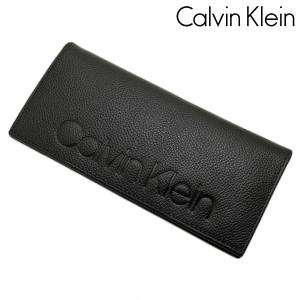 カルバンクライン Calvin Klein 長財布 ロングウォレット レザー ロゴ型押し ブラック 79473