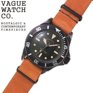 クリーナープレゼント VAGUE WATCH Co. ヴァーグ ウォッチ カンパニー 腕時計 ブラック サブ 40mm メンズ ホースレザー （交換用ナイロンベルト付） BS-L-N002｜bellmart