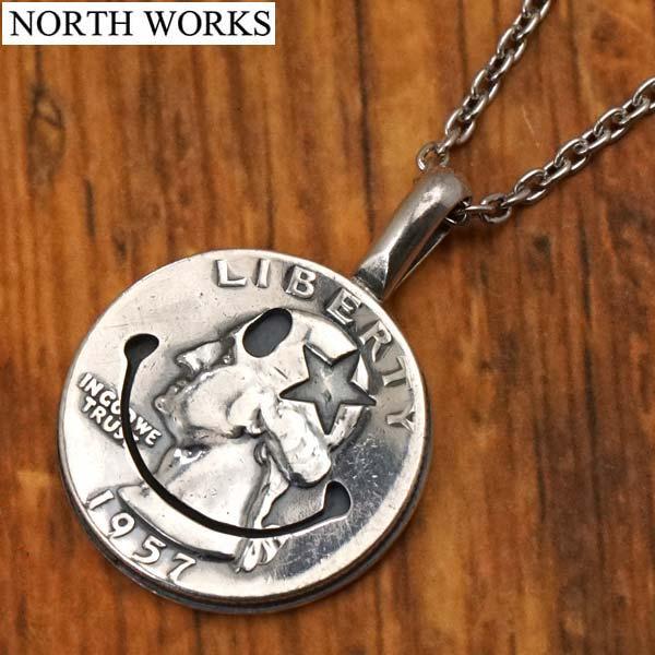 ノースワークス NORTH WORKS コイン ネックレス 50cmチェーン付き スマイルマーク ニ...