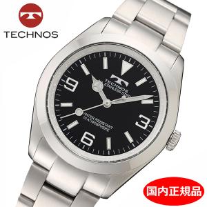 【テクノス】 TECHNOS 腕時計 メンズ ブラック文字盤 ステンレスベルト TSM920SB｜bellmart