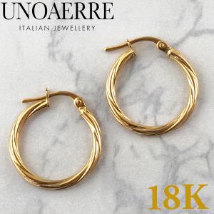 UNOAERRE（ウノアエレ） 750刻印 フープピアス ゴールド レディース